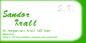 sandor krall business card